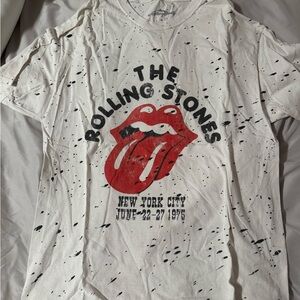 The Rolling Stones White and Red Short Sleeve Tee